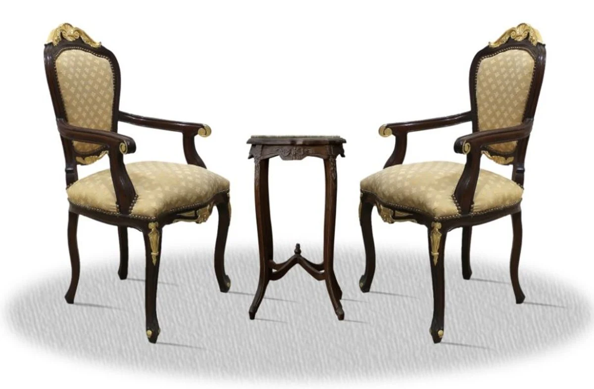 Barock Esszimmerstuhl Set mit Beistelltisch - Barock Möbel