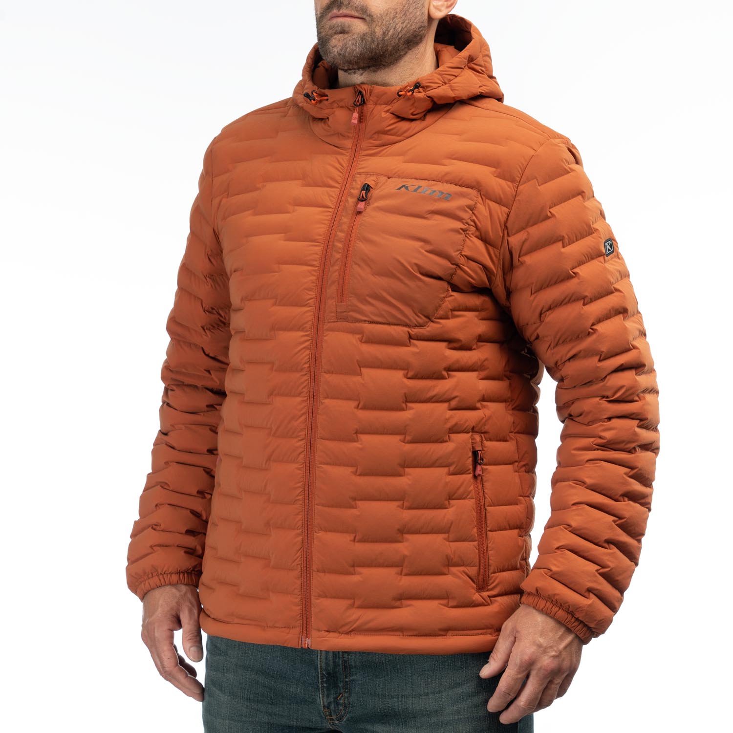 Boulder stretch down jacket with hood