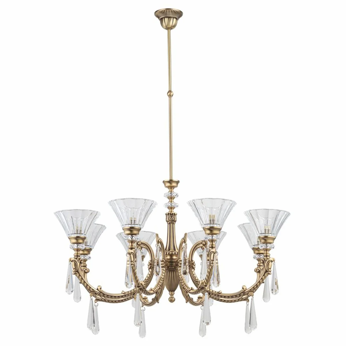 Luxury baroque chandelier brass with patina Ø 81 cm - baroque style chandelier