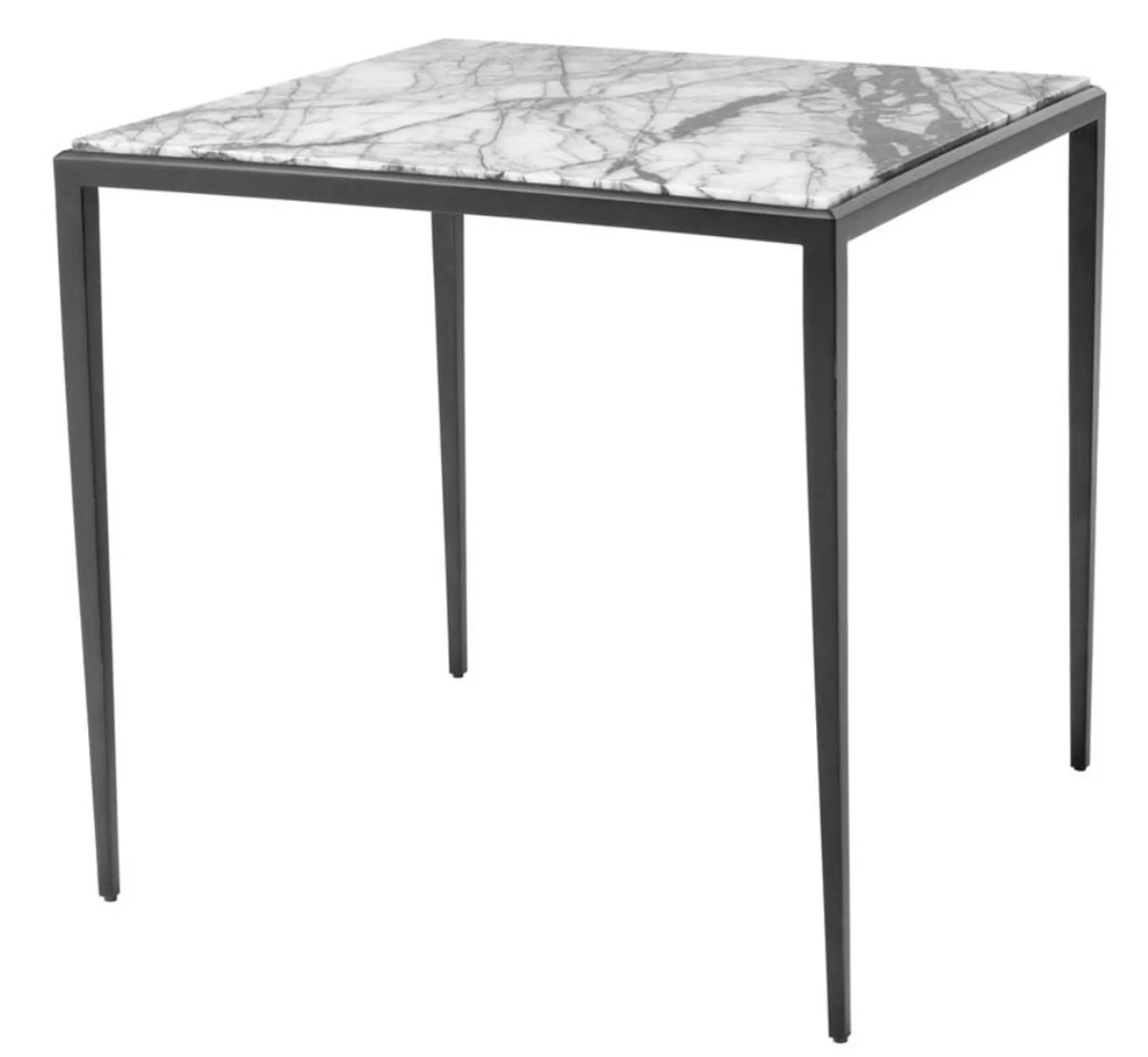 Side table in bronze with white marble top 60 x 60 x H. 58 cm - luxury living room furniture