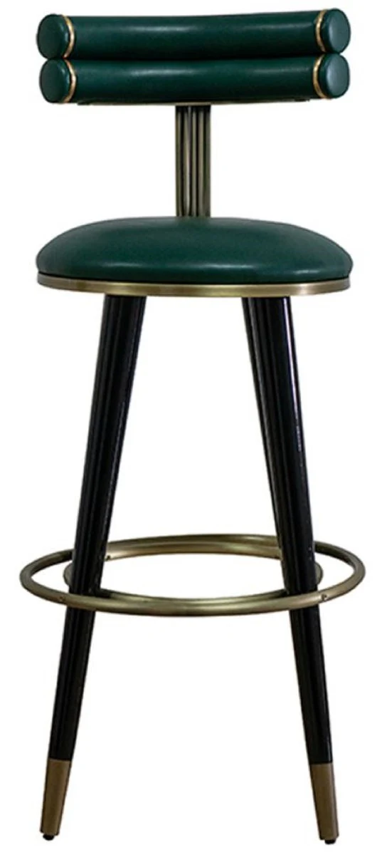 Luxury bar chair green / black / antique brass H. 98 cm - Hotel & Bar Furniture