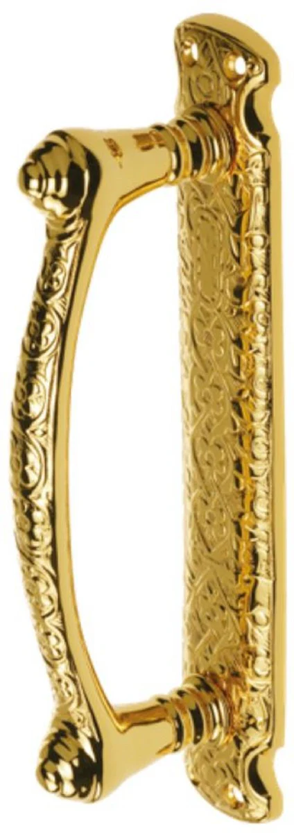 Luxury baroque door handle set gold 3.8 x H. 22.5 cm - Elegant door handles with 24 carat gold plating - Magnificent home accessories in the baroque style