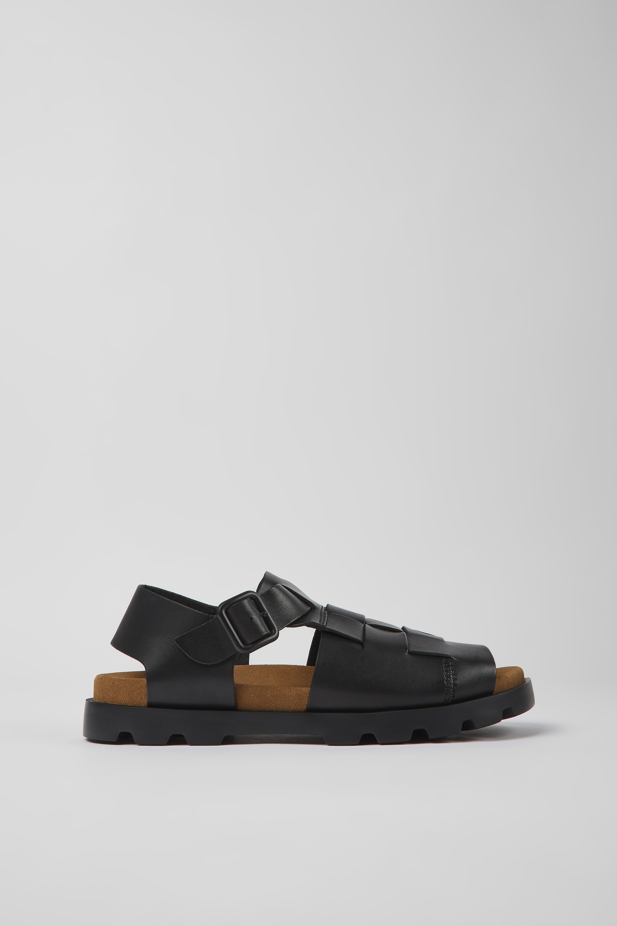 Brutus Sandal - Schwarze Leder Sandalen für Herren