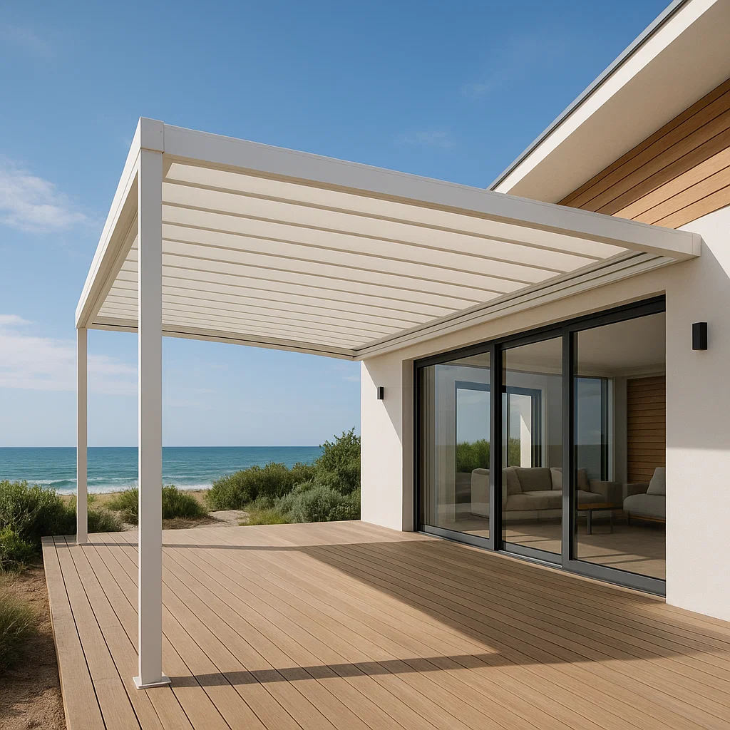 Metall-Gartenpergola mit einziehbarer Markise – Weiß – für den Außenbereich – 400 cm lang x 400 cm hoch x 250 cm tief HNcwknT338RN