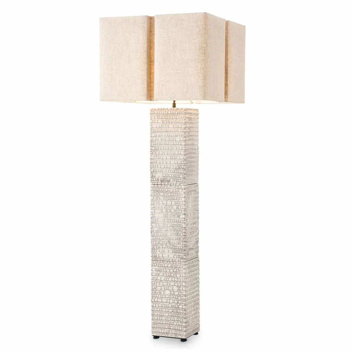 Luxury ceramic floor lamp with lampshade antique white / beige H. 165 cm