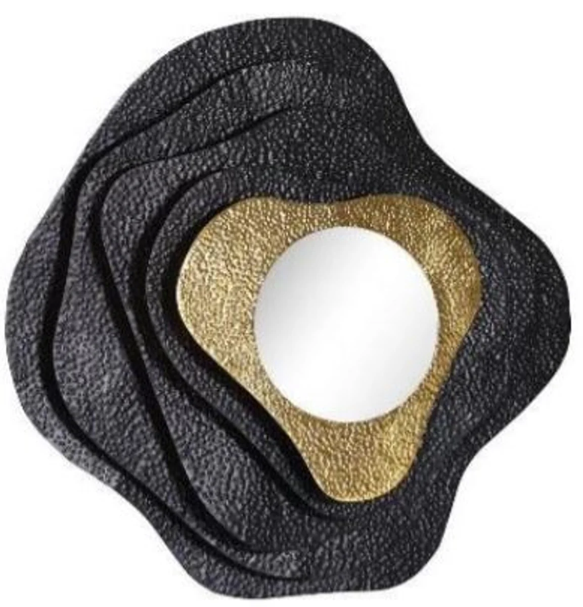 Designer mirror black / gold 96 x H. 96 cm - Modern powder-coated and galvanized metal wall mirror - Luxury collection