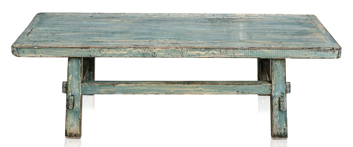 Country house style coffee table antique style blue 140 x 54 x H. 43 cm - country house style living room furniture