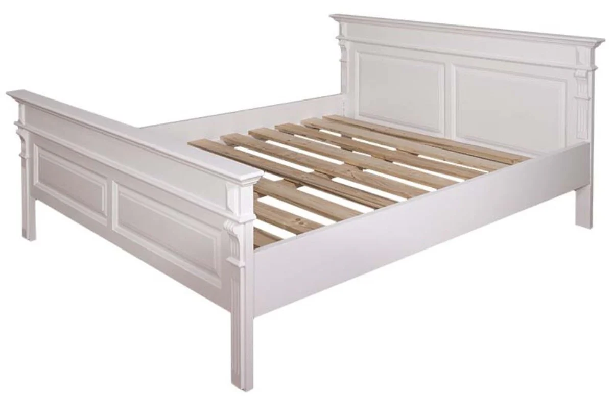 Country Style Bed White - Various Sizes - Solid Wood Bedroom Furniture
