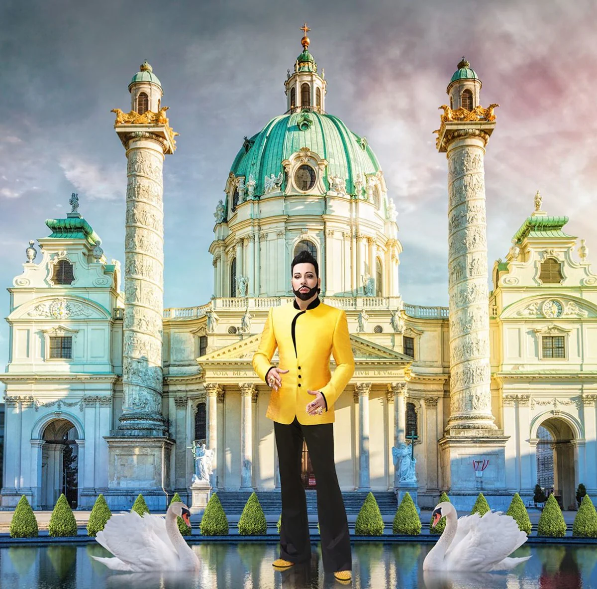 Harald Glööckler designer baroque non-woven wallpaper 58502 - gray / silver / green / pink / black