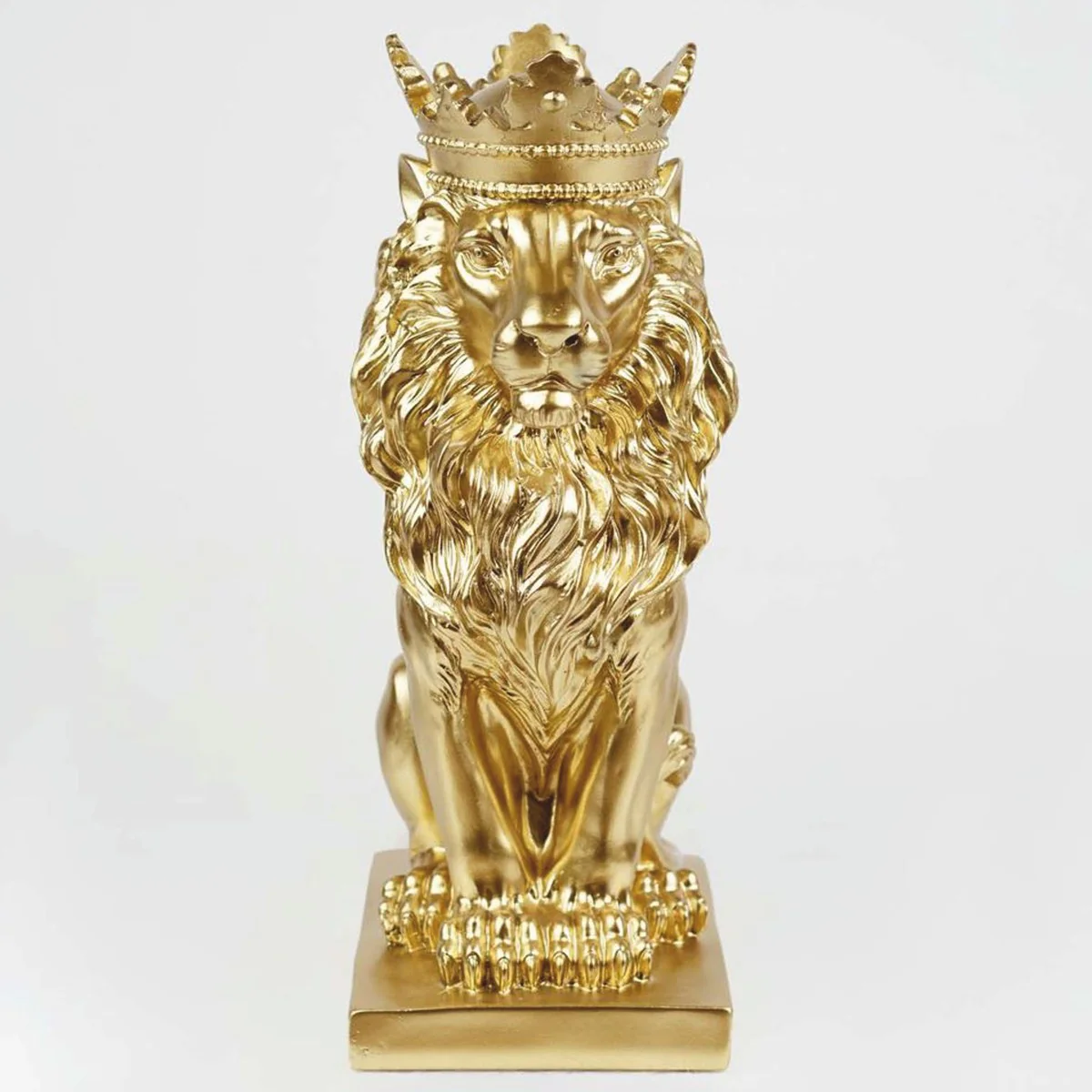 Deko Figur Löwe mit Krone Gold H. 35 cm - Deko Skulptur