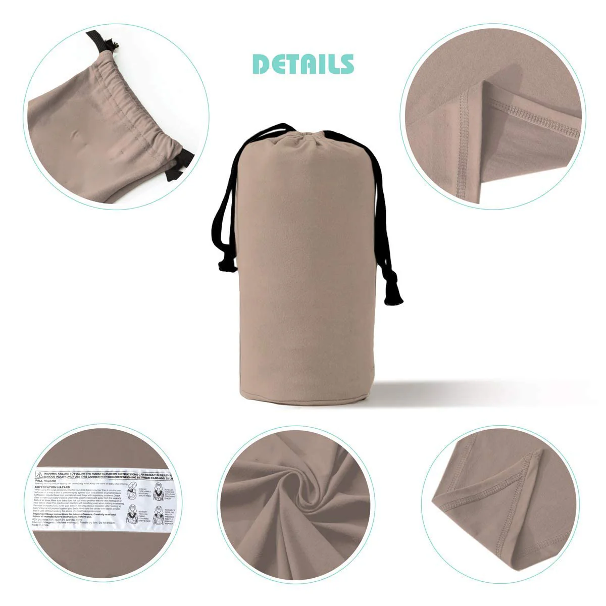 Baby-Wickeltrage, freihändige Babytrage, leicht, atmungsaktiv, weich, perfekt für Neugeborene und Babys, als Duschgeschenk, Schwarz