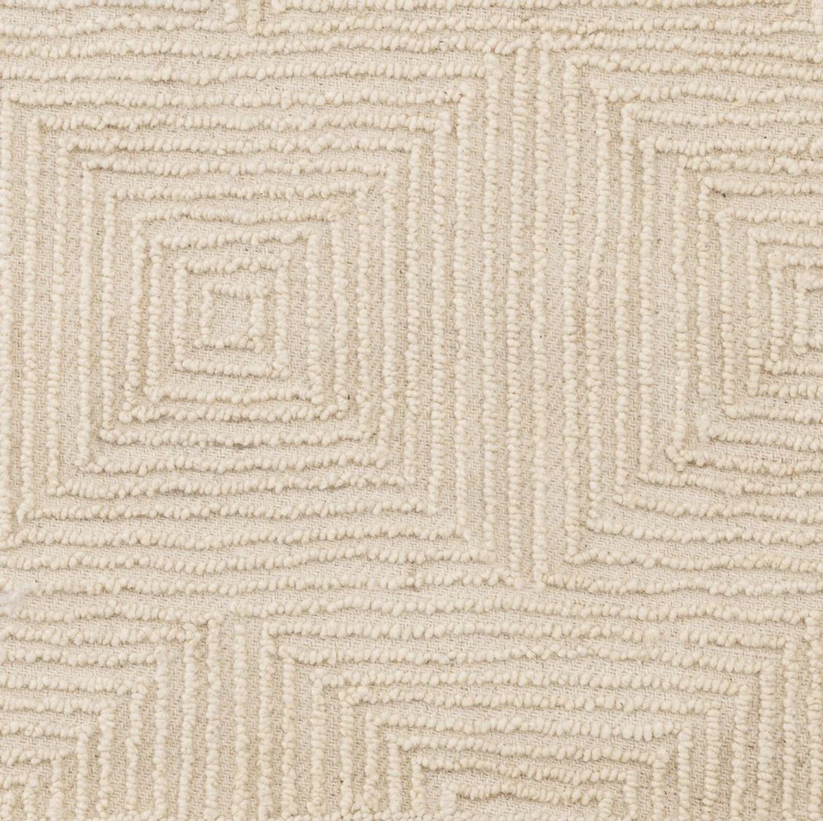 Luxus Baumwoll Teppich Elfenbeinfarben - Verschiedene Größen - Handgetufteter Woll Teppich - Wohnzimmer Teppich - Luxus Qualität