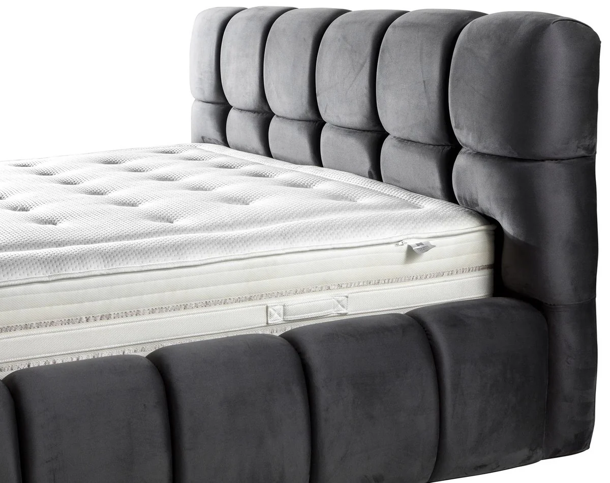 Luxury Double Bed Gray - Various Sizes - Modern Bed with Mattress - Bedroom Furniture