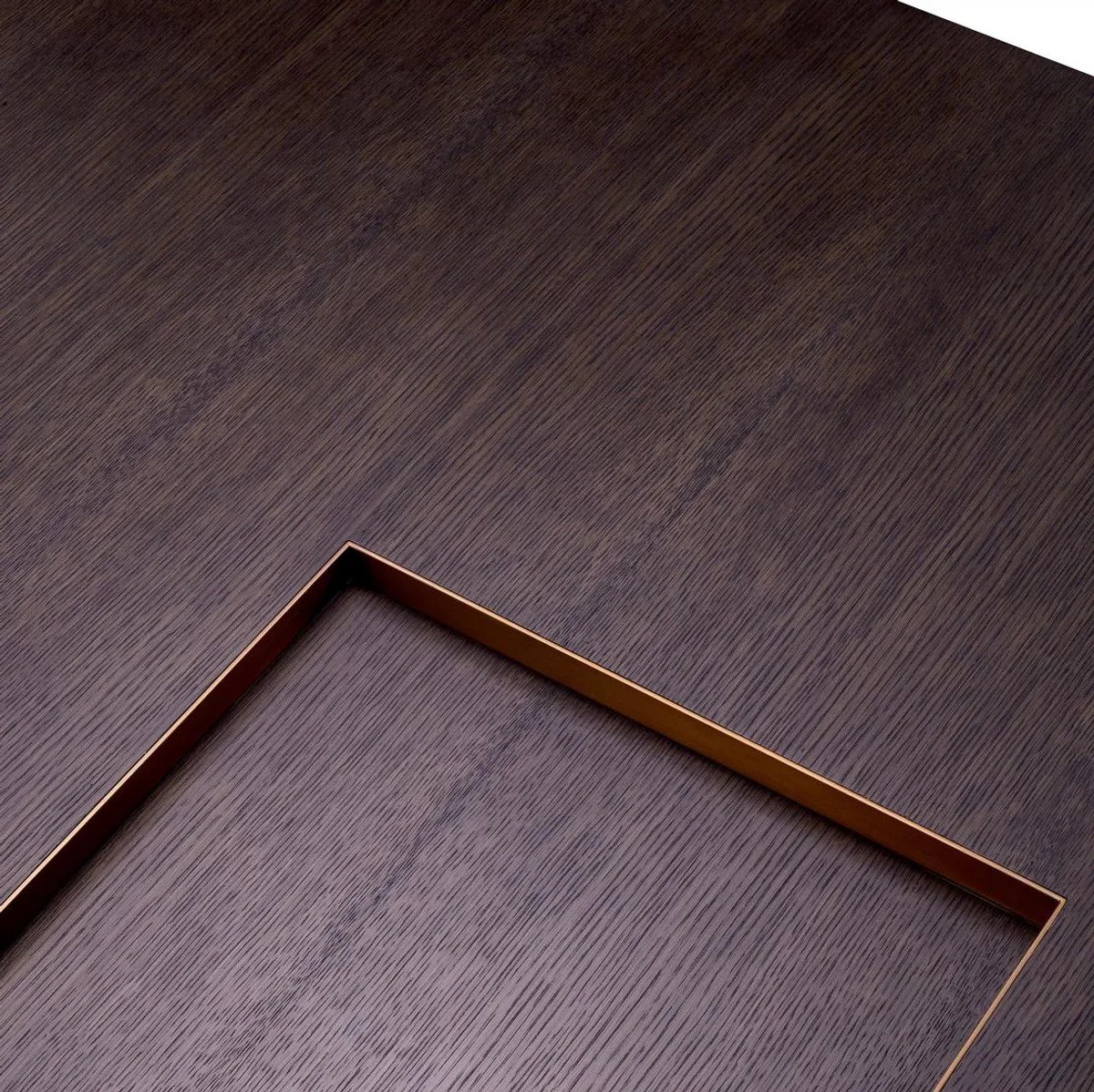 Luxury coffee table mocha / brass 110 x 110 x H. 31 cm - Square living room table - Living room furniture - Solid wood furniture - Luxury furniture - Luxury furnishings