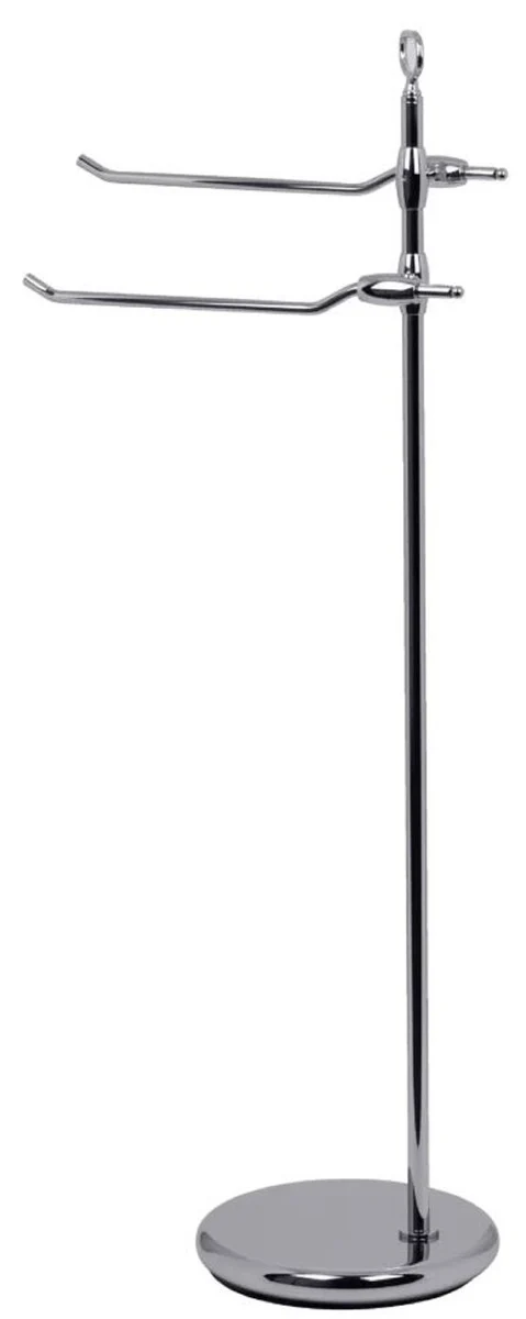 Luxury bathroom towel rack silver Ø 23 x 34 x H. 91 cm - Freestanding brass towel rack - Bathroom furniture - Hotel furniture - Luxury quality - Made in Italy