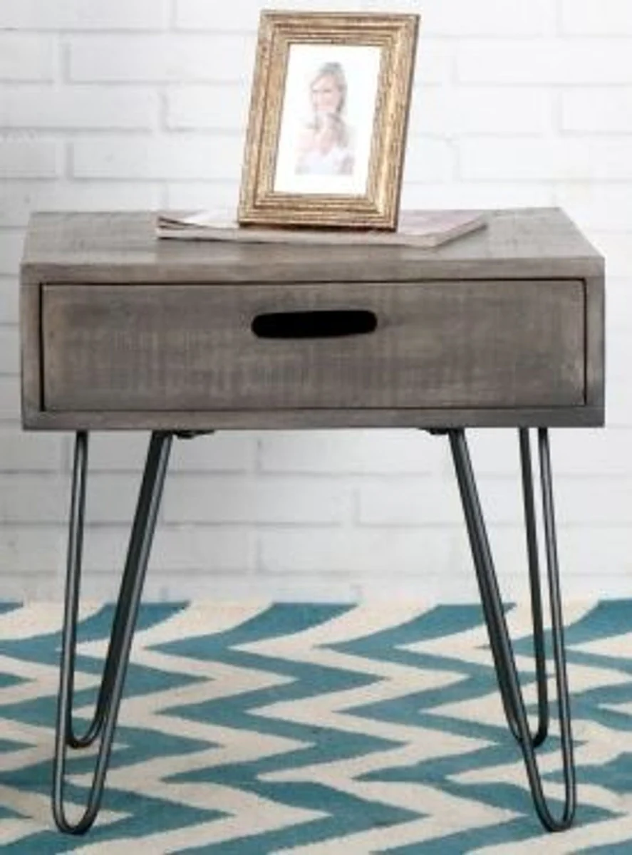 Designer side table Mango Gray 50cm - solid wood