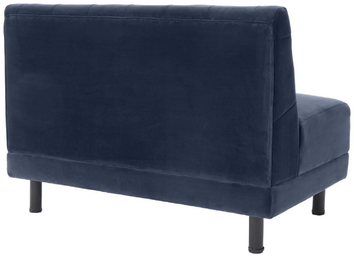 Luxury Chesterfield couch midnight blue / black 121 x 75 x H. 85 cm - living room sofa with elegant velvet fabric - luxury collection