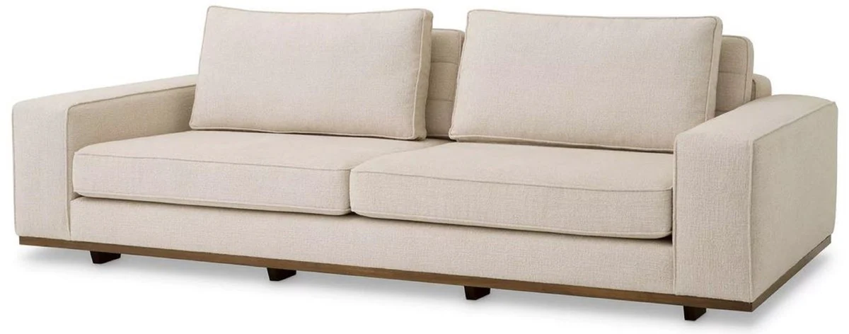 Luxury sofa beige / brown 236 x 110 x H. 80 cm - Living room sofa with cushions - Living room furniture - Luxury furniture - Living room furnishings - Luxury furnishings - Luxury quality