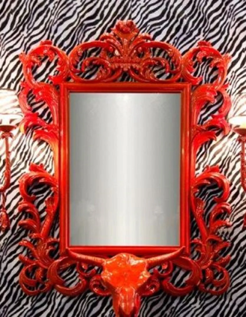 Luxury Baroque Mirror Red - Handmade wall mirror in Baroque style - Magnificent Baroque decorative accessories