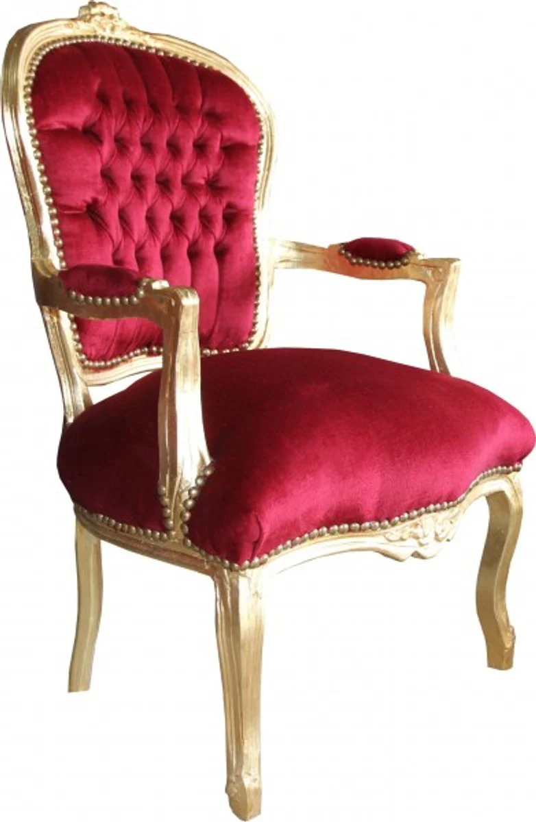 Baroque Salon Chair Bordeaux / Gold - Furniture Interior