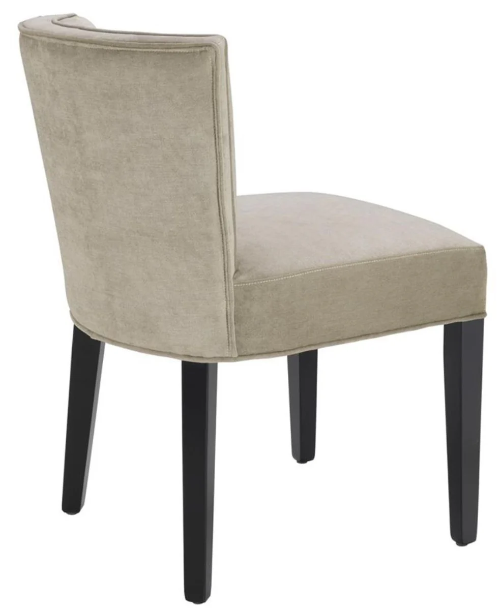 Luxury dining room chair Greige / Black 51 x 62 x H. 82 cm - Luxury dining room furniture