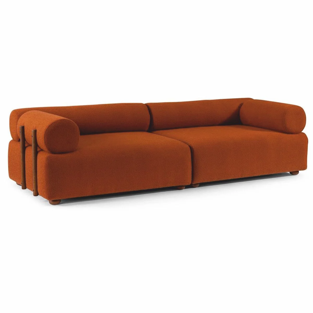 Luxury Sofa Orange / Brown 260 cm - Modular Living Room Sofa