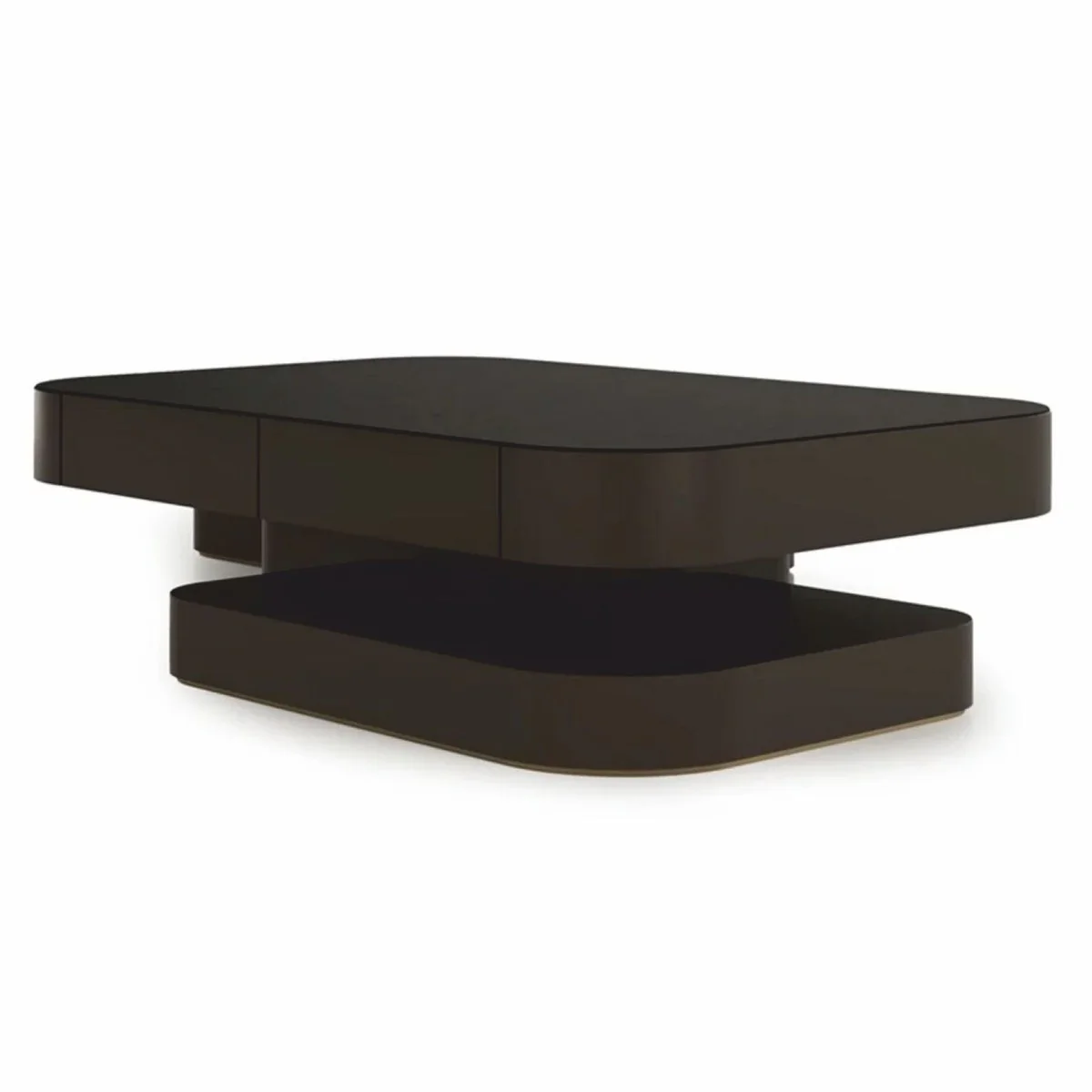 Luxury coffee table dark brown / brass 190 cm - living room & hotel furniture