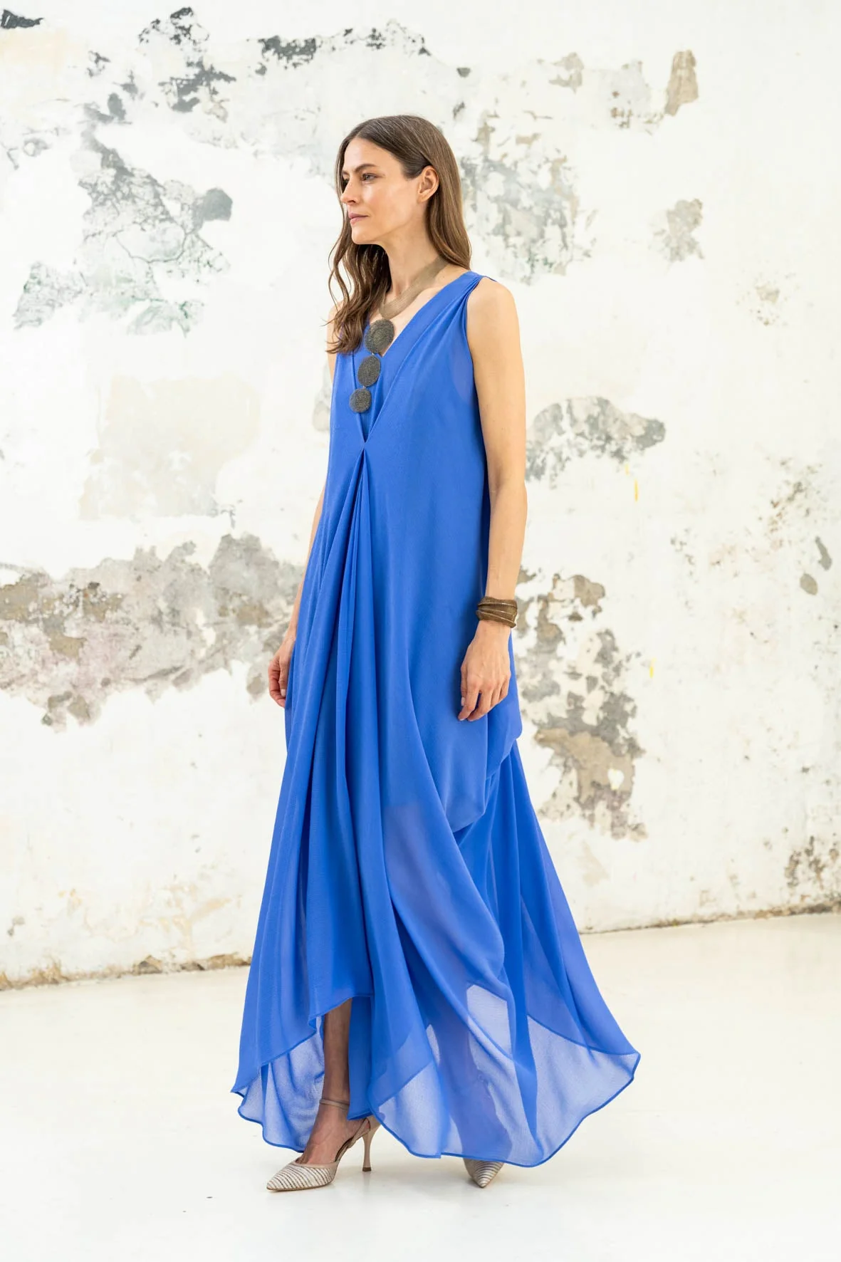 Rivera-Spanien Helena blaues Kleid