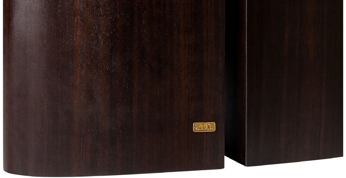 Luxury Eucalyptus Veneer Dining Table Dark Brown - Various Sizes - Oval Kitchen Table - Solid Wood Dining Room Table - Luxury Dining Room Furniture