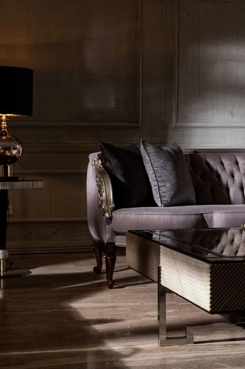 Luxury Baroque Living Room Sofa Purple / Silver / Dark Brown - Magnificent Baroque Living Room & Hotel Furniture