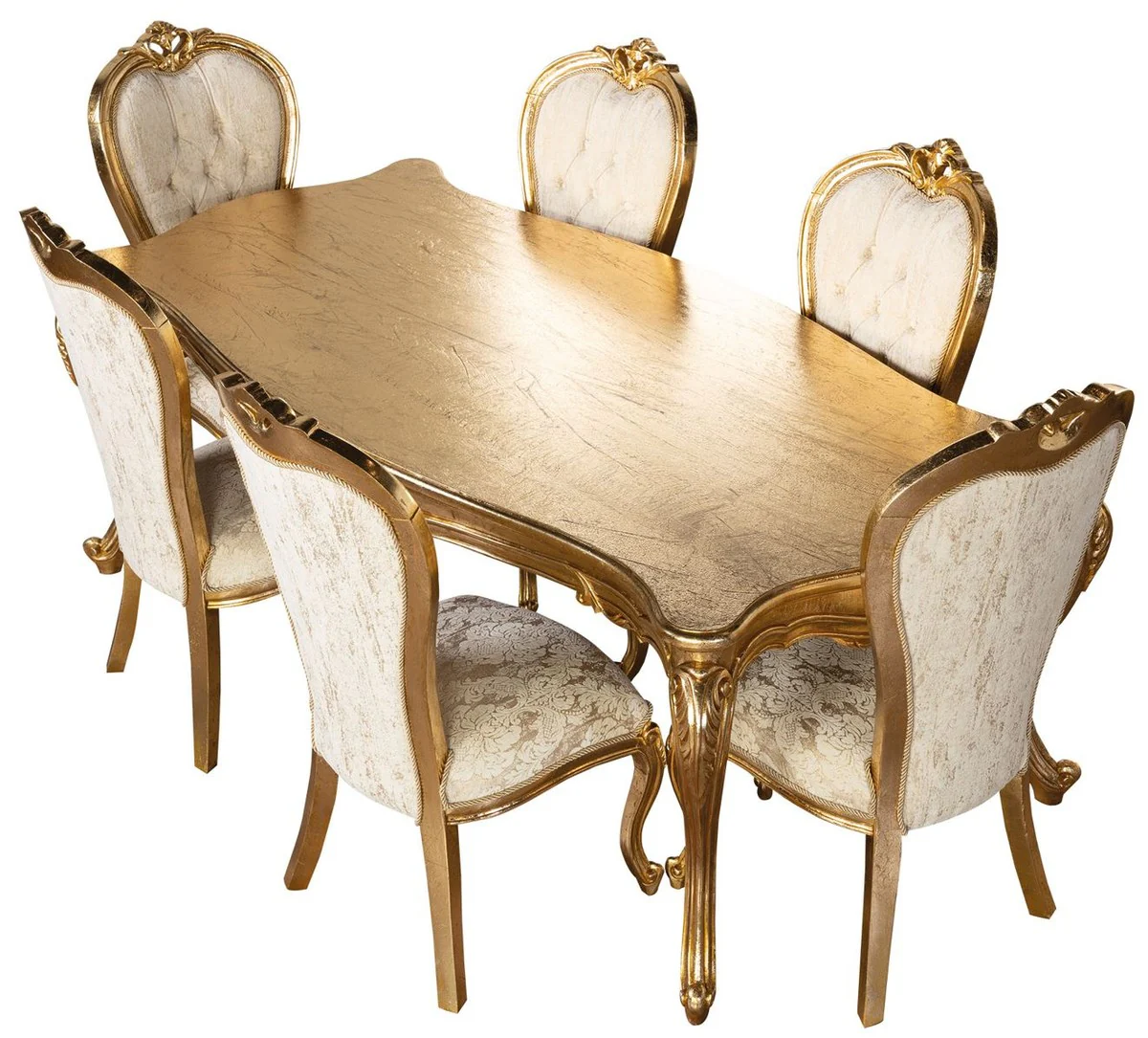 Luxury Baroque Dining Room Chair White / Gold - Baroque Style Dining Room Furniture