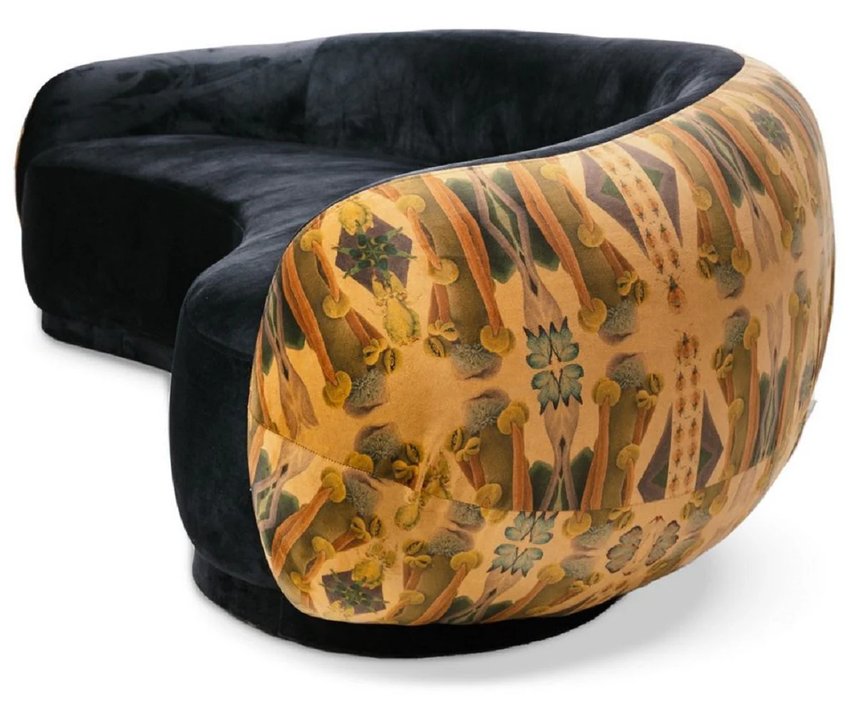 Luxury sofa black / beige / multicolored 260 cm