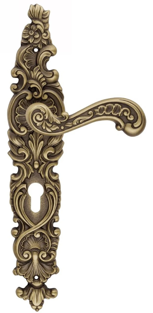 Baroque door handle set brass patinated 14.5 x H. 35 cm - Baroque furniture