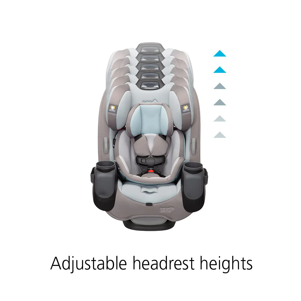 Safety 1st Grow and Go All-in-One Cabrio-Autositz, rückwärtsgerichtet 5–40 Pfund, vorwärtsgerichtet 22–65 Pfund und Gurtpositionierungsverstärker 40–100 Pfund, Carbon Wave
