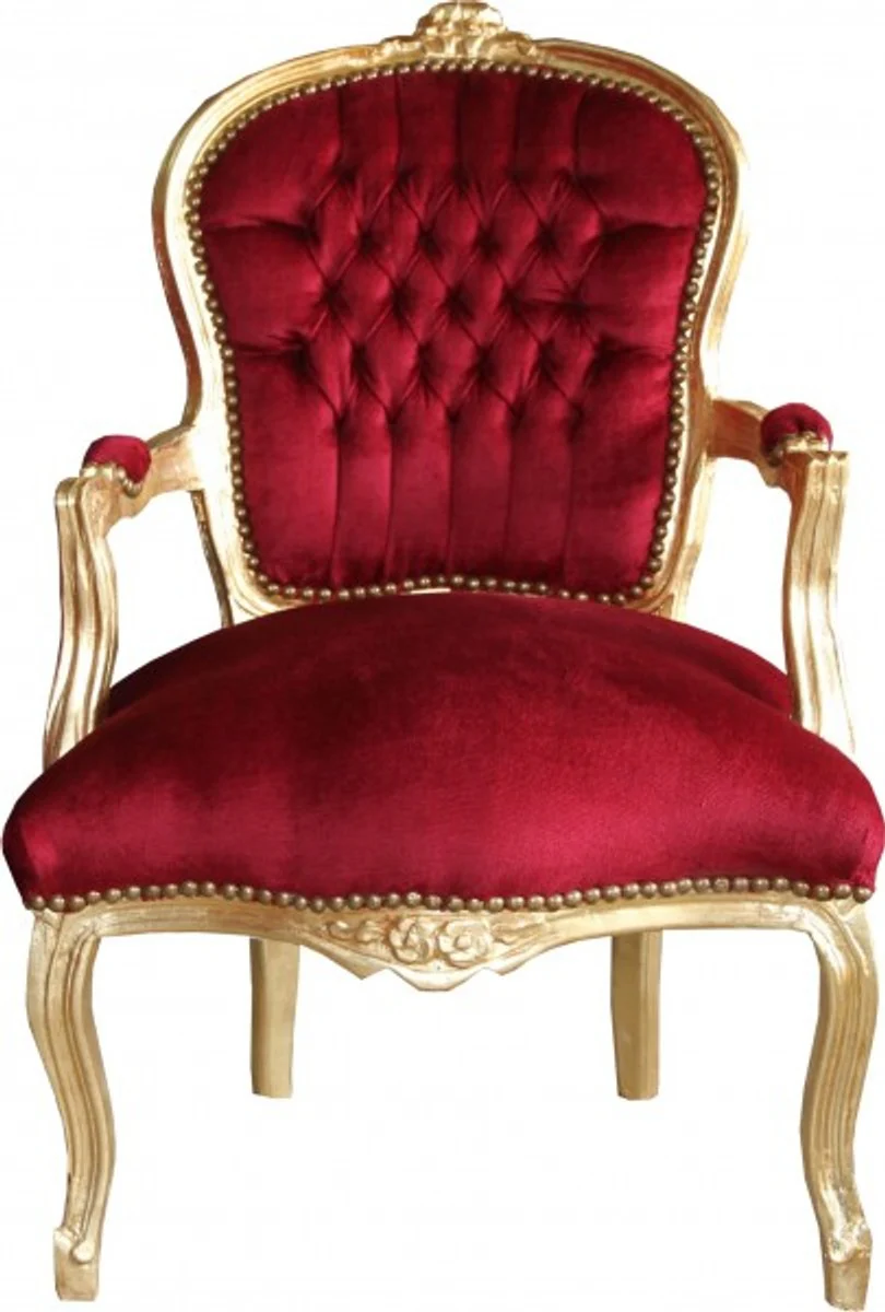 Baroque Salon Chair Bordeaux / Gold - Furniture Interior