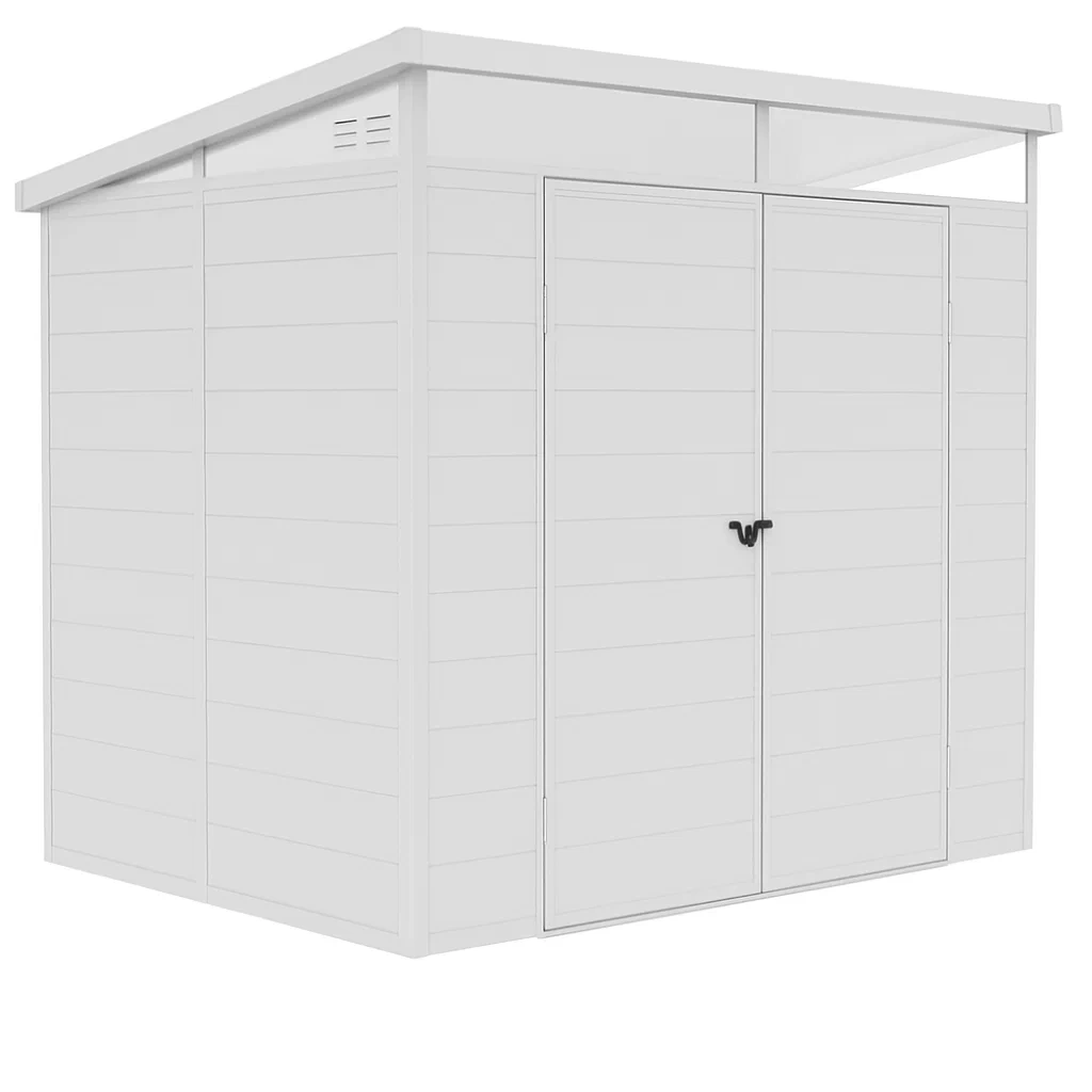 Gartenhaus aus weißem, verzinktem Stahl, 4,77 m² - cxOUVUT132vH