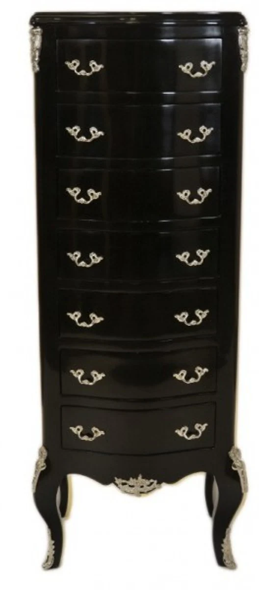 Baroque chest of drawers black with 7 drawers H 120cm - antique style
