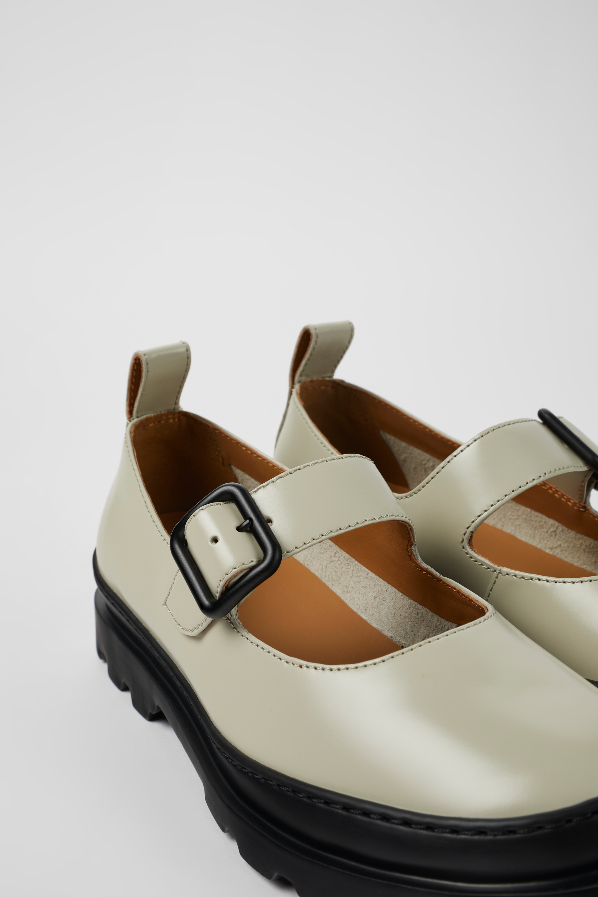 Brutus - Graues Leder Mary Jane Wohnungen für Frauen