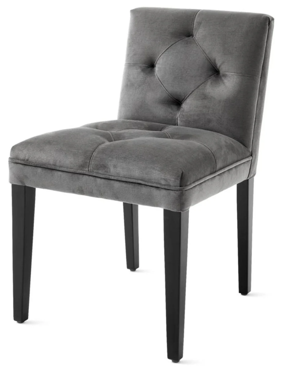 Luxury dining room chair in dark gray with black legs 50 x 59 x H. 79 cm - Dining room furniture