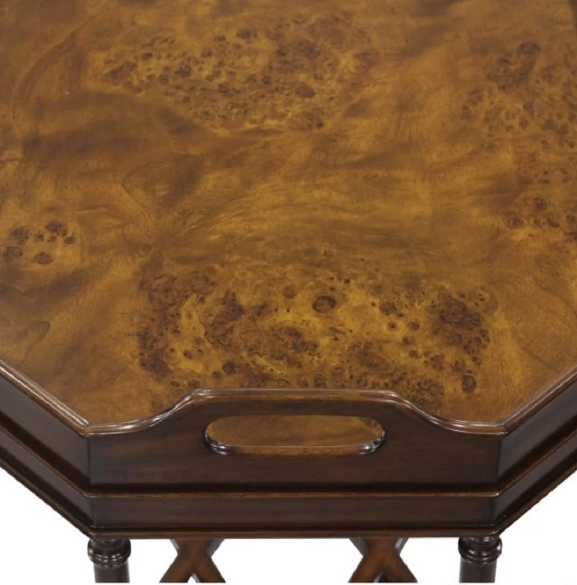 Luxury coffee table dark brown / brown 66 x 41 x H. 62 cm - serving table with removable tray