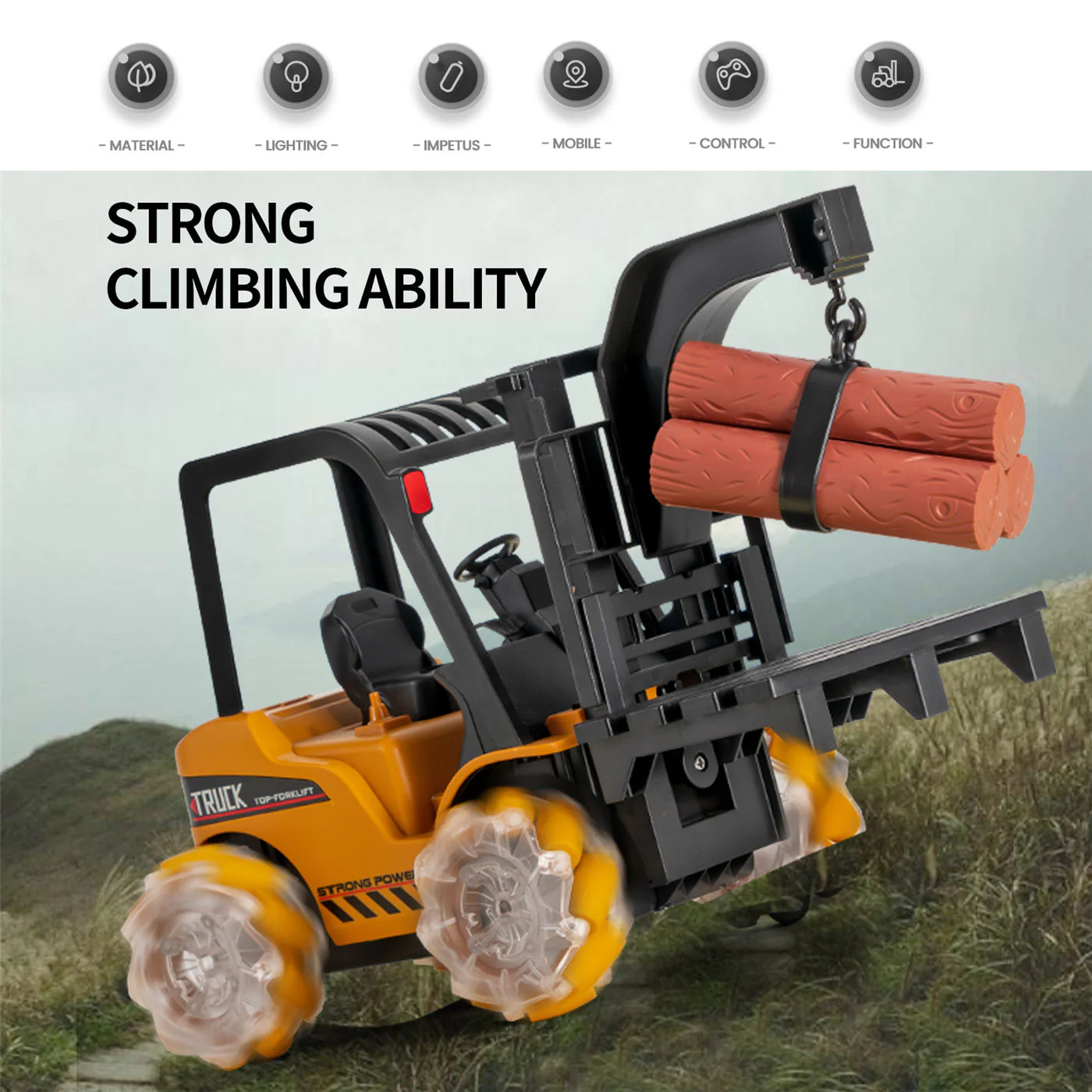 Ferngesteuerter Gabelstapler: Frontlader-Konstruktion im Maßstab 1:18 mit 4WD-RC-Drift-Car, 360°-Drehung und Programmierfunktion – perfektes Geschenk für Kinder!