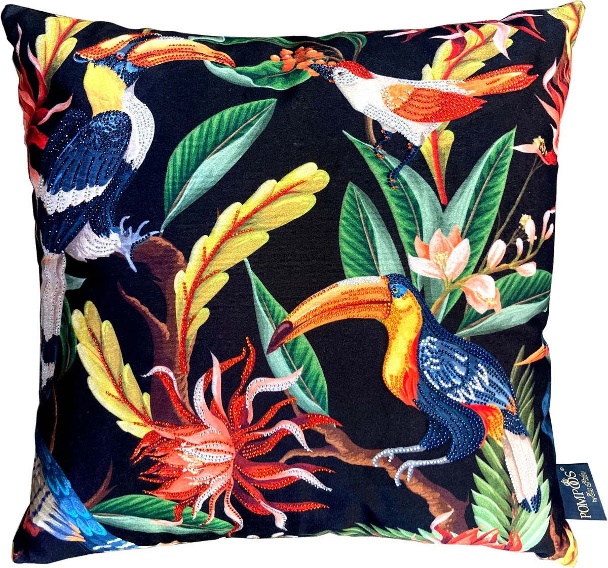 Harald Glööckler Designer Decorative Cushion Jungle Pompöös by with Glitter Stones - Art Collection -