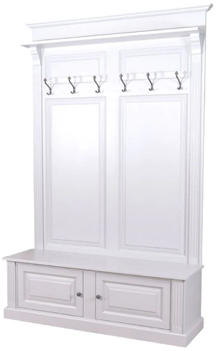 Country house style solid wood wardrobe white 140 x 41 x H. 210 cm - wall wardrobe - hallway cabinet - hallway furniture - wardrobe furniture - country house style furniture