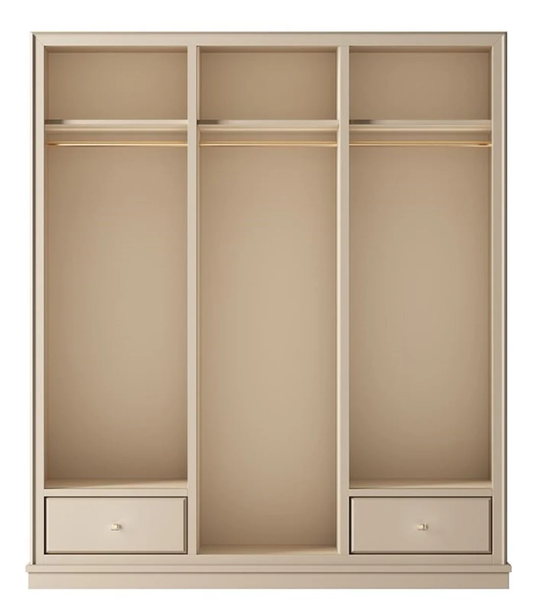 Luxury wardrobe beige 200 x 60 x H. 200 cm - Open bedroom wardrobe - Bedroom furniture - Hotel furniture - Bedroom furnishings - Luxury furniture - Luxury furnishings
