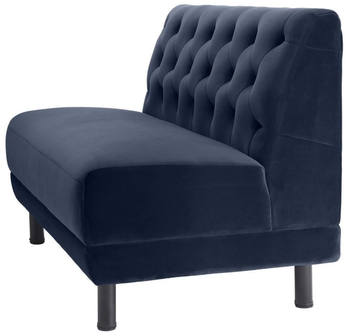 Luxury Chesterfield couch midnight blue / black 121 x 75 x H. 85 cm - living room sofa with elegant velvet fabric - luxury collection