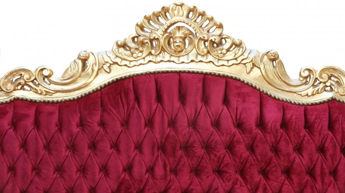 Baroque living room set Master Bordoaux red/gold - 3-seater sofa + 2-seater sofa + 1 armchair - Furniture Interior