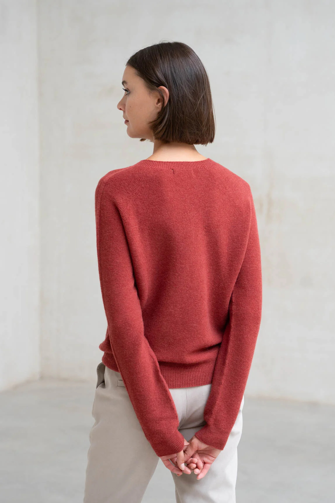 Rivera-Spanien Jersey Módena Kirschkaschmirwolle