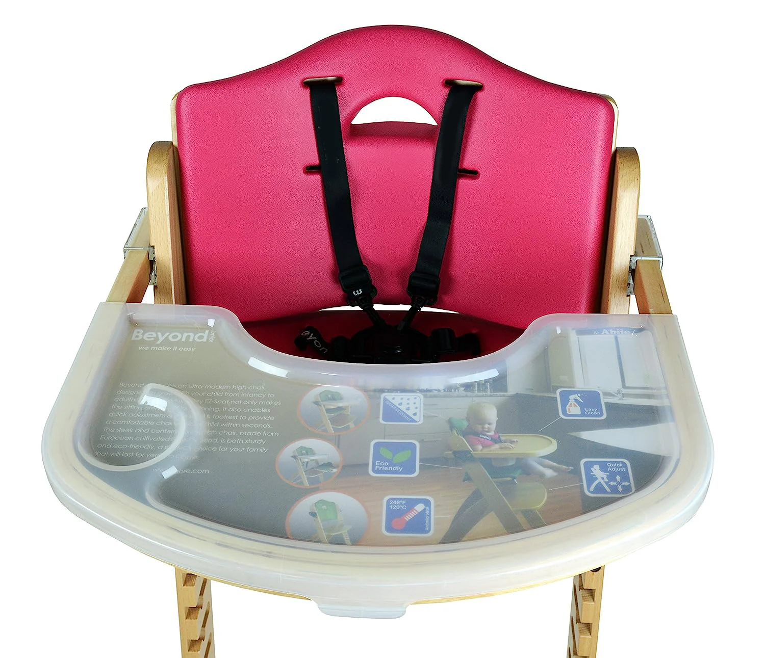 Hochstühle aus Holz für Babys und Kleinkinder. 3-in-1 verstellbarer Hochstuhl mit abnehmbarem Tablett, leicht zu reinigen, tragbar. 6 Months up to 250 Lb. Kissen aus Naturholz/Olivenholz