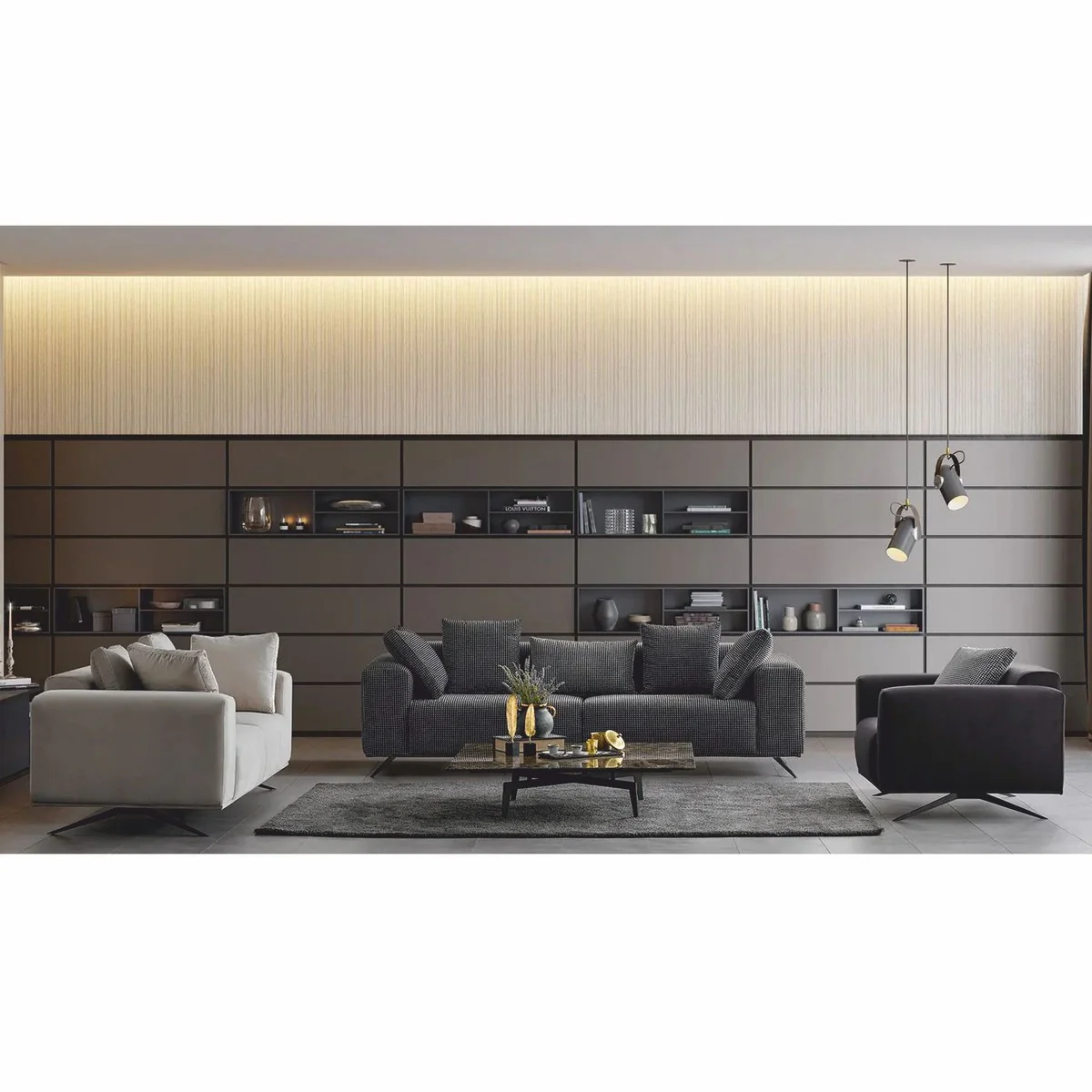 Luxus Sofa Schwarz 229 cm - Luxus Wohnzimmer & Hotel Möbel