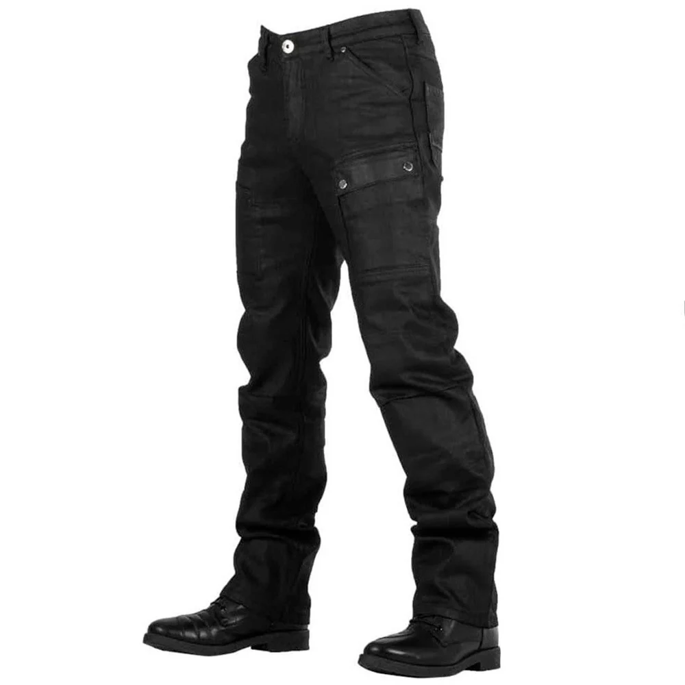 STURGIS WAXED OVERLAP JEANS - BLACK